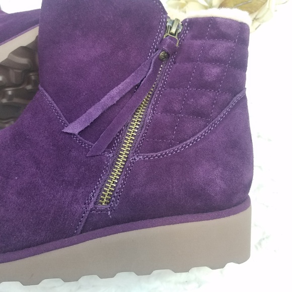bearpaw megan suede sheepskin bootie